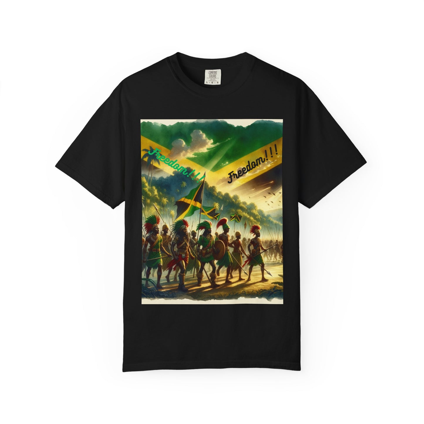 Unisex Garment-Dyed T-shirt Freedom shirt celebrating Jamaica Independence