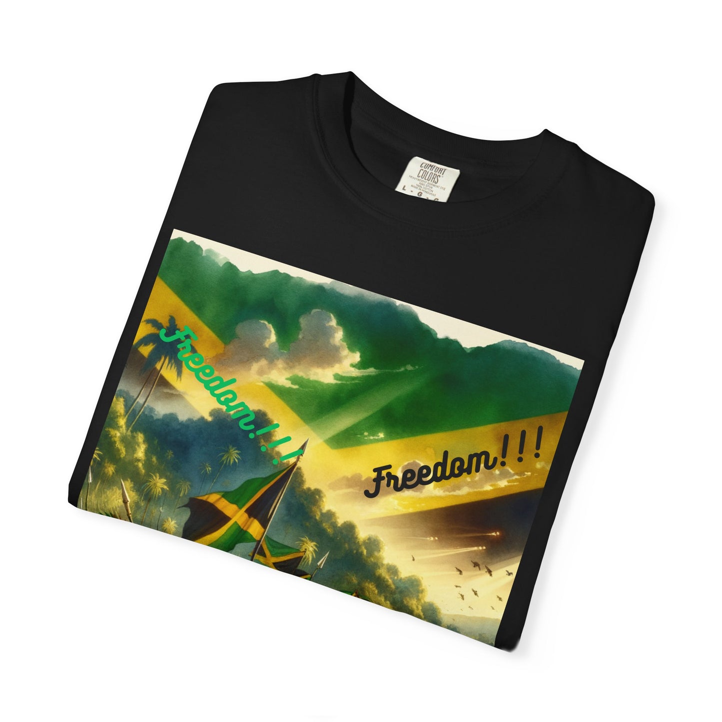 Unisex Garment-Dyed T-shirt Freedom shirt celebrating Jamaica Independence