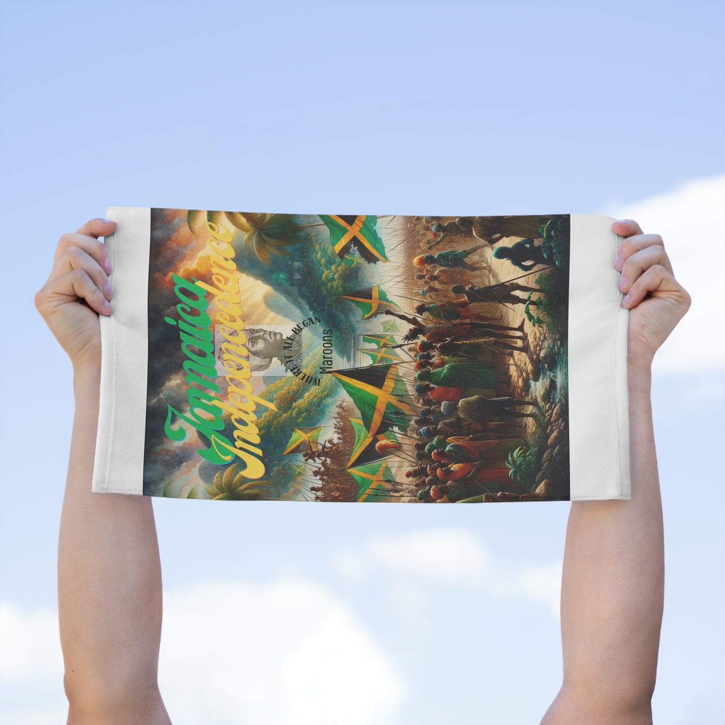 Rally Towel, 11x18 celebrating Jamaica Independence day