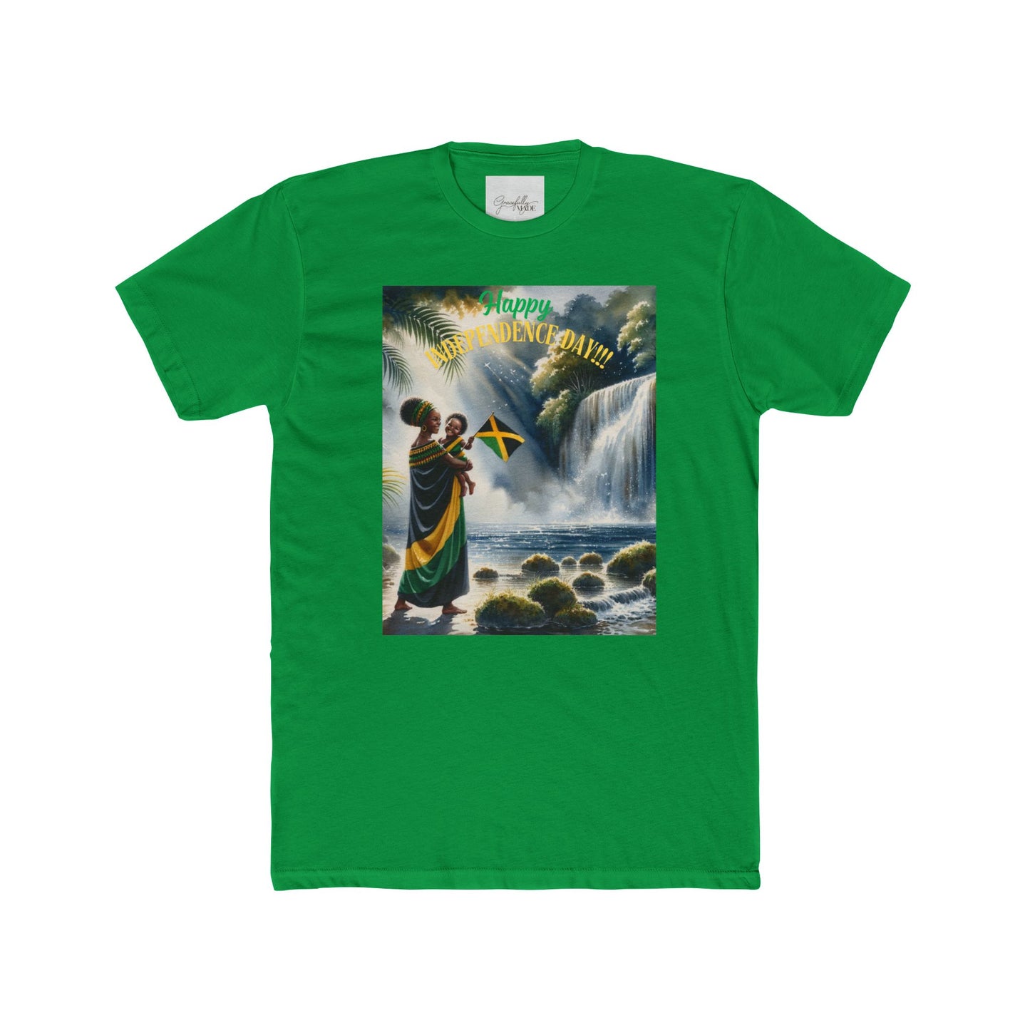 Unisex Cotton Crew Tee"Jamaica Independence Day Celebration - Adult T-Shirt"