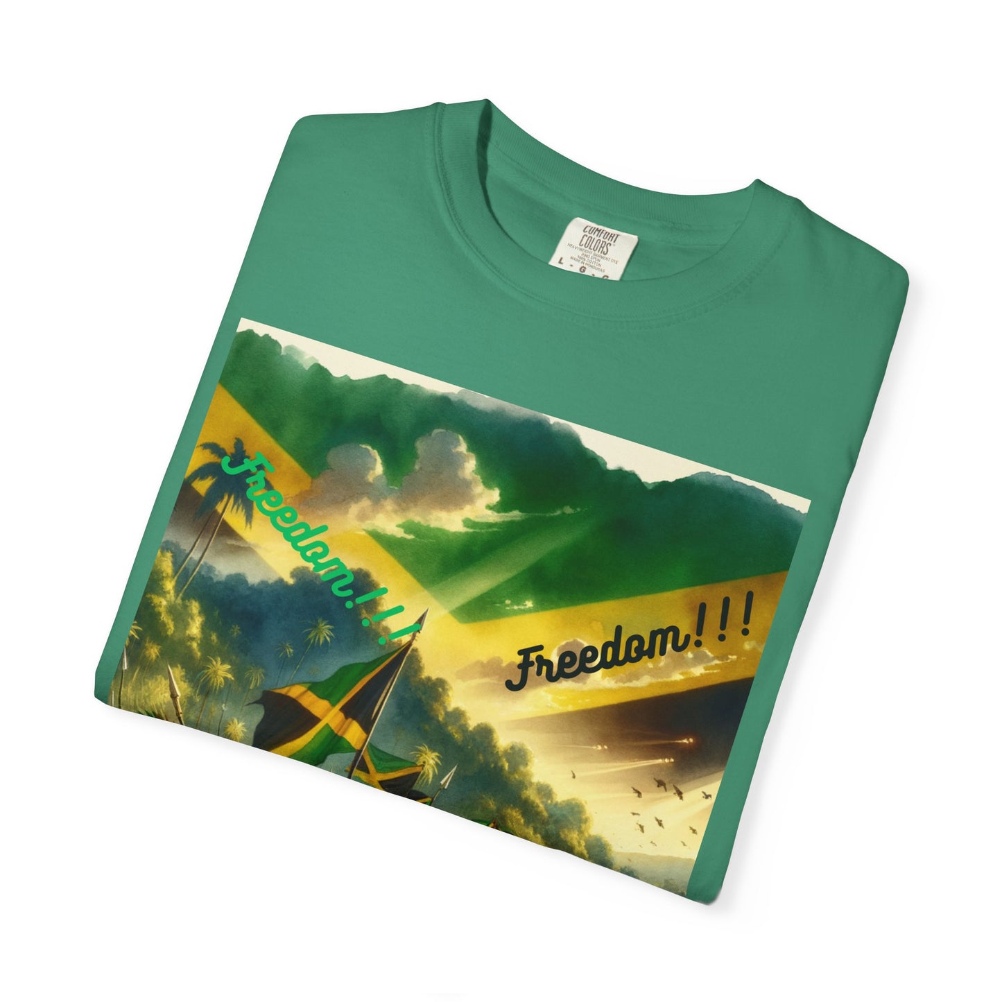 Unisex Garment-Dyed T-shirt Freedom shirt celebrating Jamaica Independence