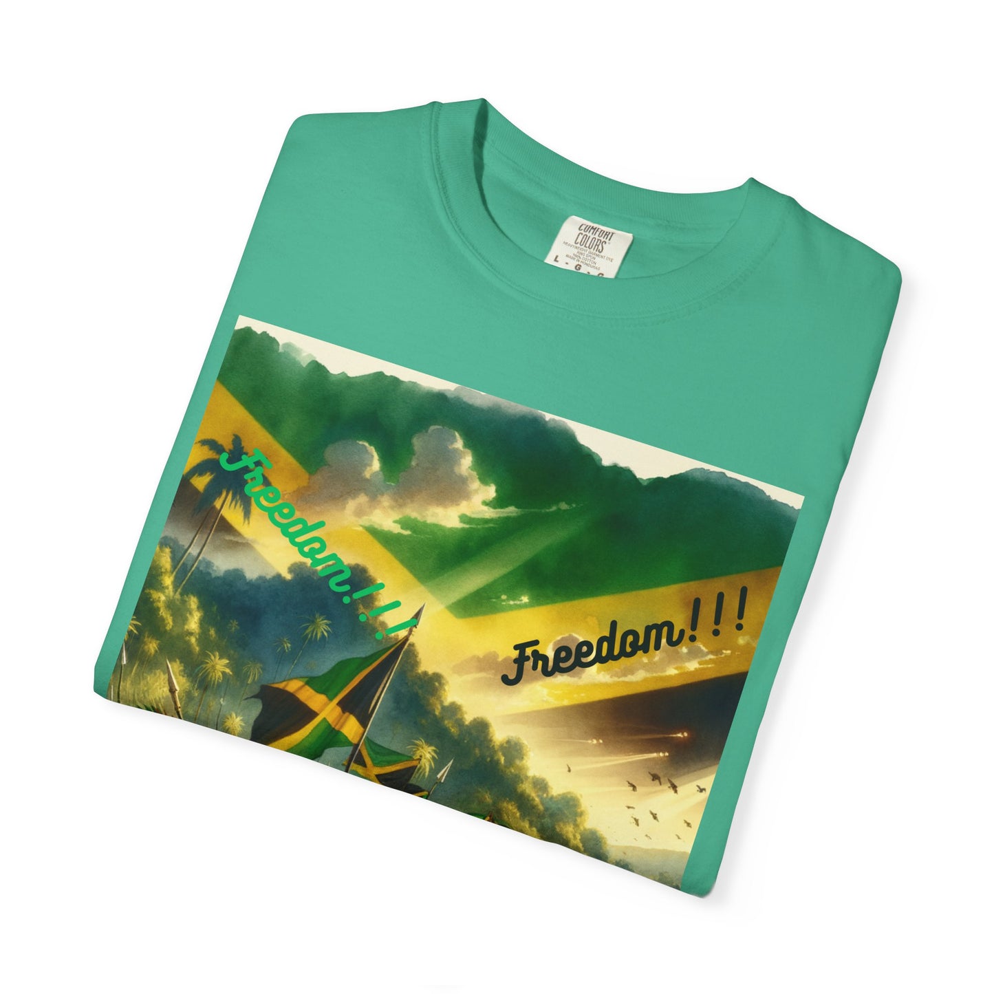Unisex Garment-Dyed T-shirt Freedom shirt celebrating Jamaica Independence