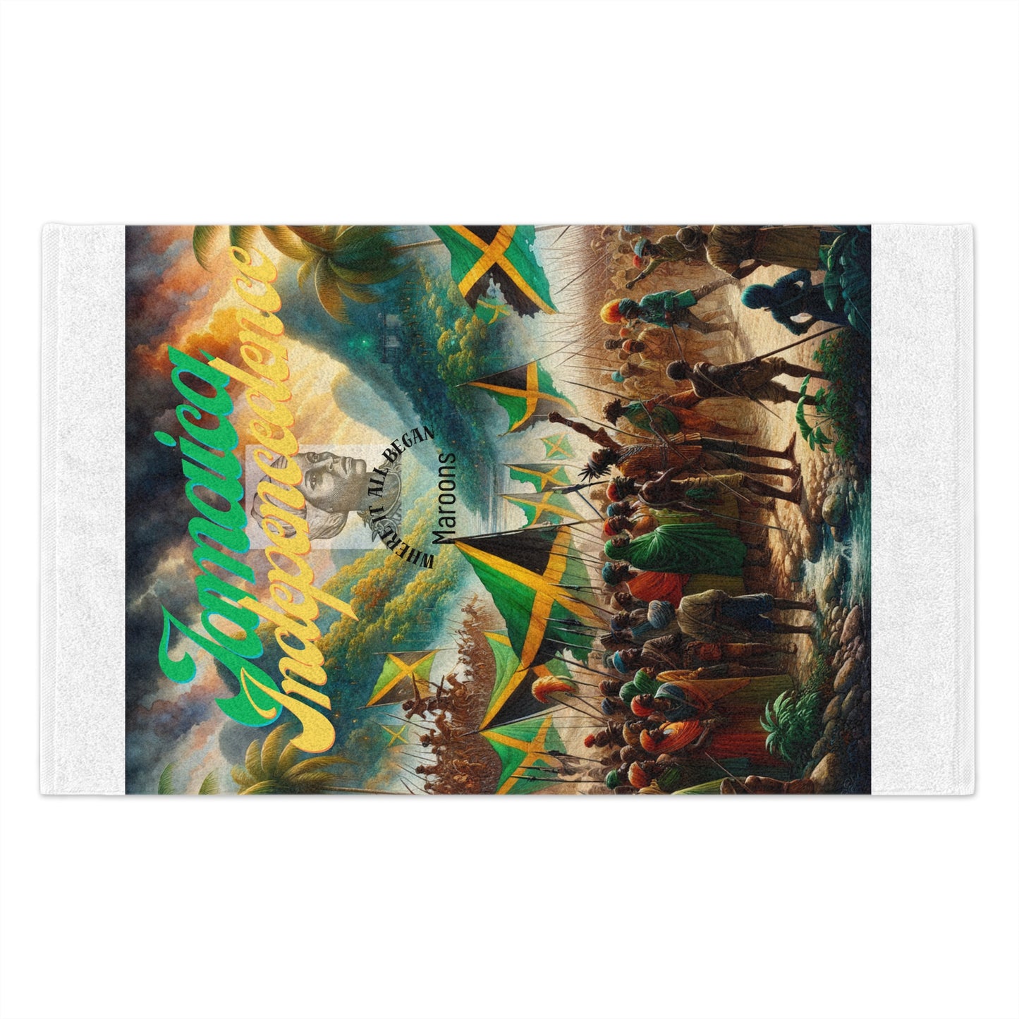 Rally Towel, 11x18 celebrating Jamaica Independence day