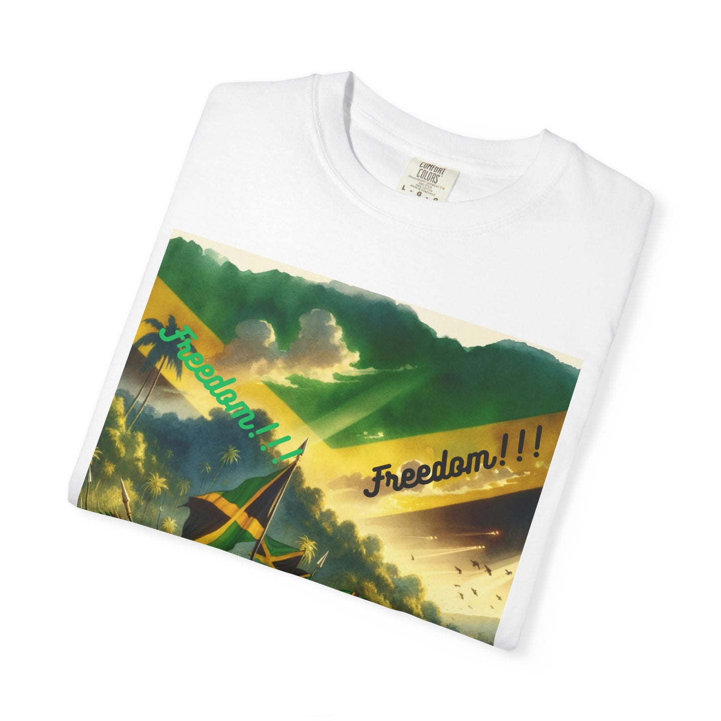 Unisex Garment-Dyed T-shirt Freedom shirt celebrating Jamaica Independence