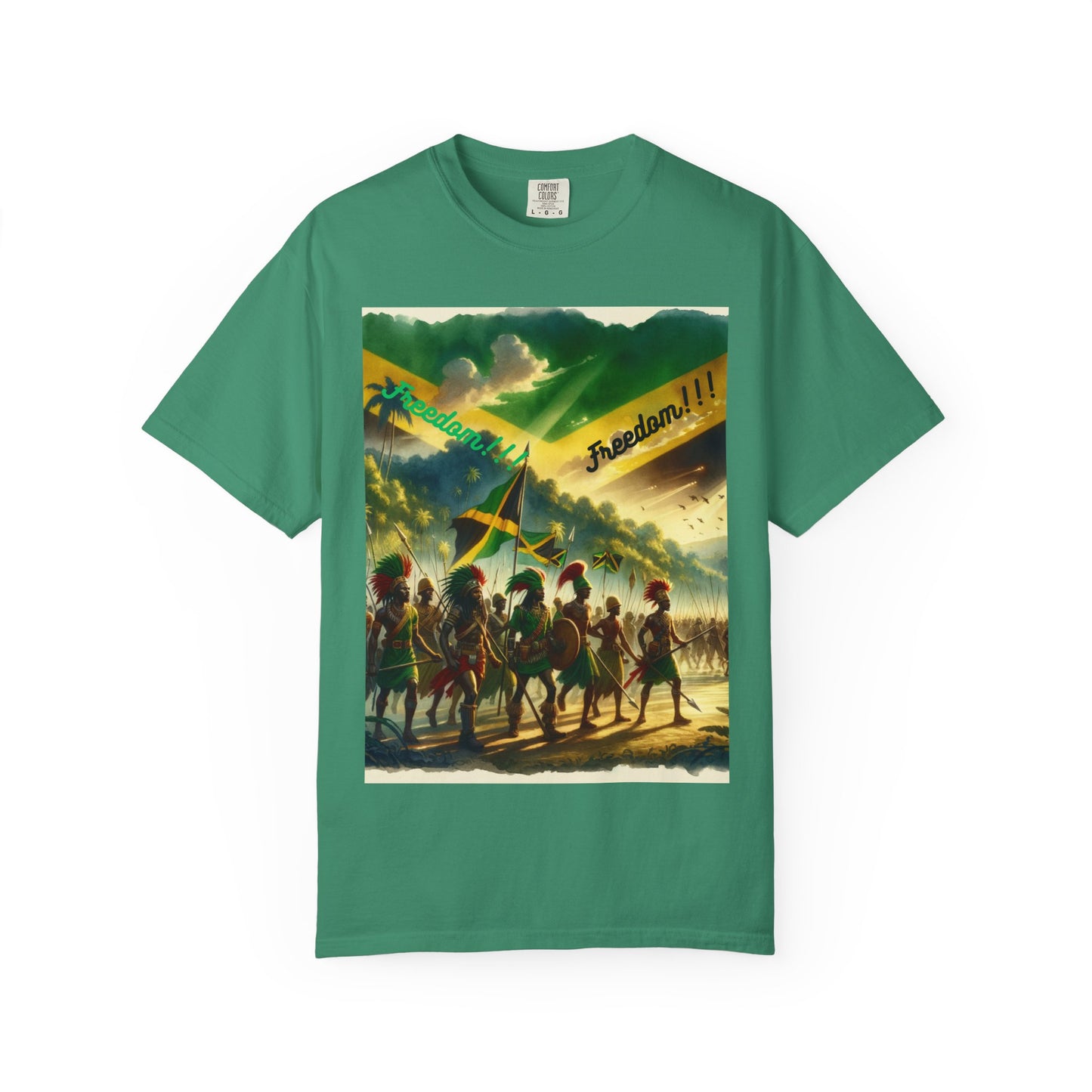Unisex Garment-Dyed T-shirt Freedom shirt celebrating Jamaica Independence