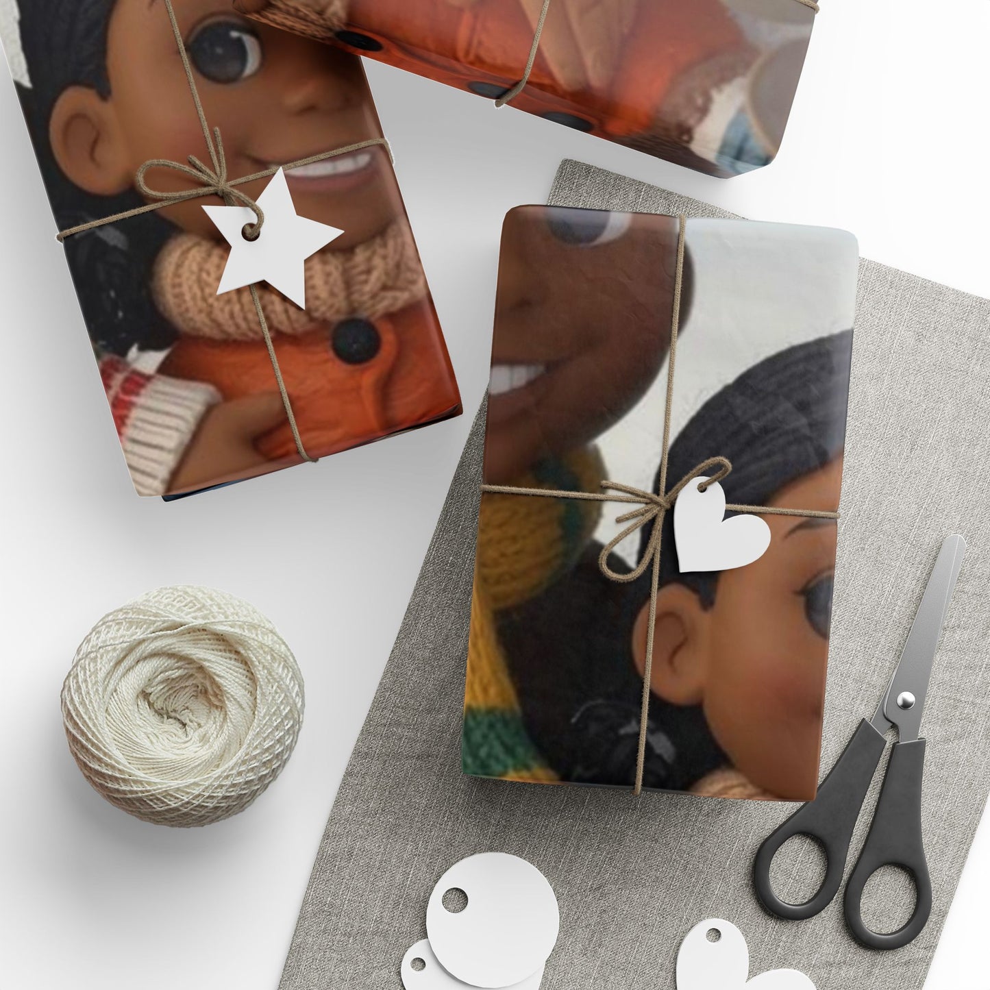 Children sitting in snow Wrapping Papers