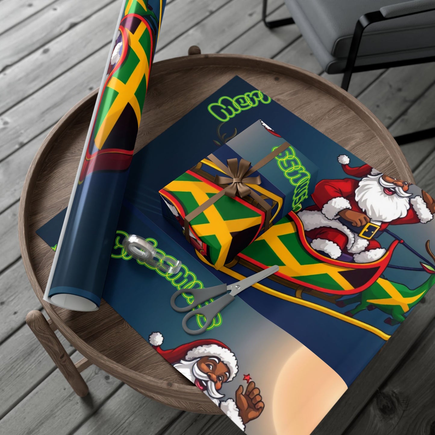 Wrapping Paper: Jamaican Vibe Christmas Gift Wrap Papers, Holiday Present Wrap, Festive Xmas Packaging, Unique Holiday Gift Decor, Tropical