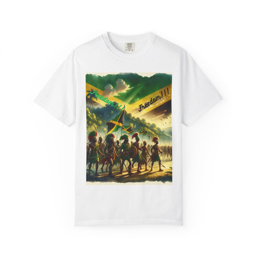 Unisex Garment-Dyed T-shirt Freedom shirt celebrating Jamaica Independence