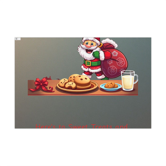 Gift Wrap Papers - Santa's Cookies, Christmas Wrapping Paper, Holiday Gift Wrap Roll, Festive Present Packaging, Xmas Gift Wrap Sheets