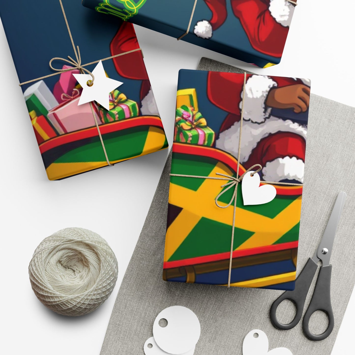 Wrapping Paper: Jamaican Vibe Christmas Gift Wrap Papers, Holiday Present Wrap, Festive Xmas Packaging, Unique Holiday Gift Decor, Tropical