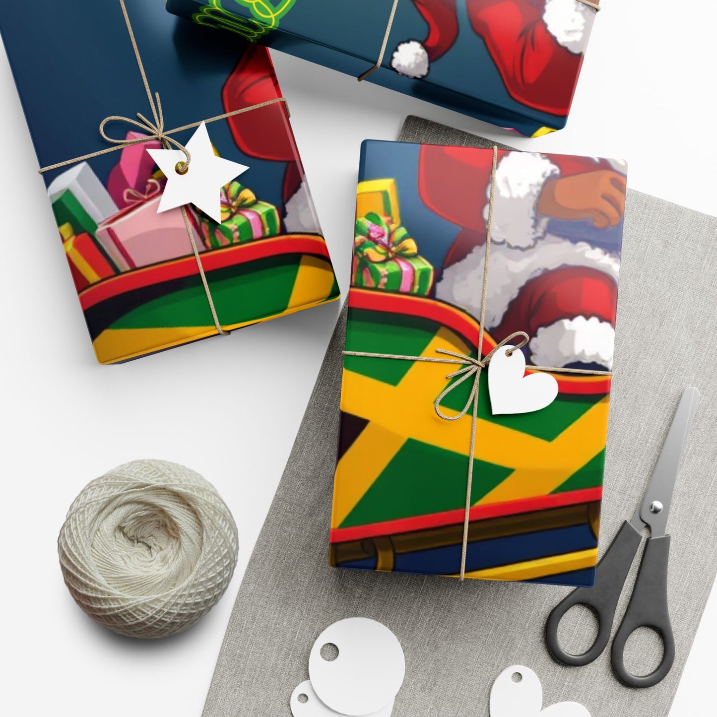 Wrapping Paper: Jamaican Vibe Christmas Gift Wrap Papers, Holiday Present Wrap, Festive Xmas Packaging, Unique Holiday Gift Decor, Tropical