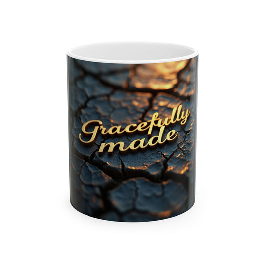 Gracefully Made Ceramic Mug, Elegant Coffee Cup Gift, Floral Tea Mug, Unique