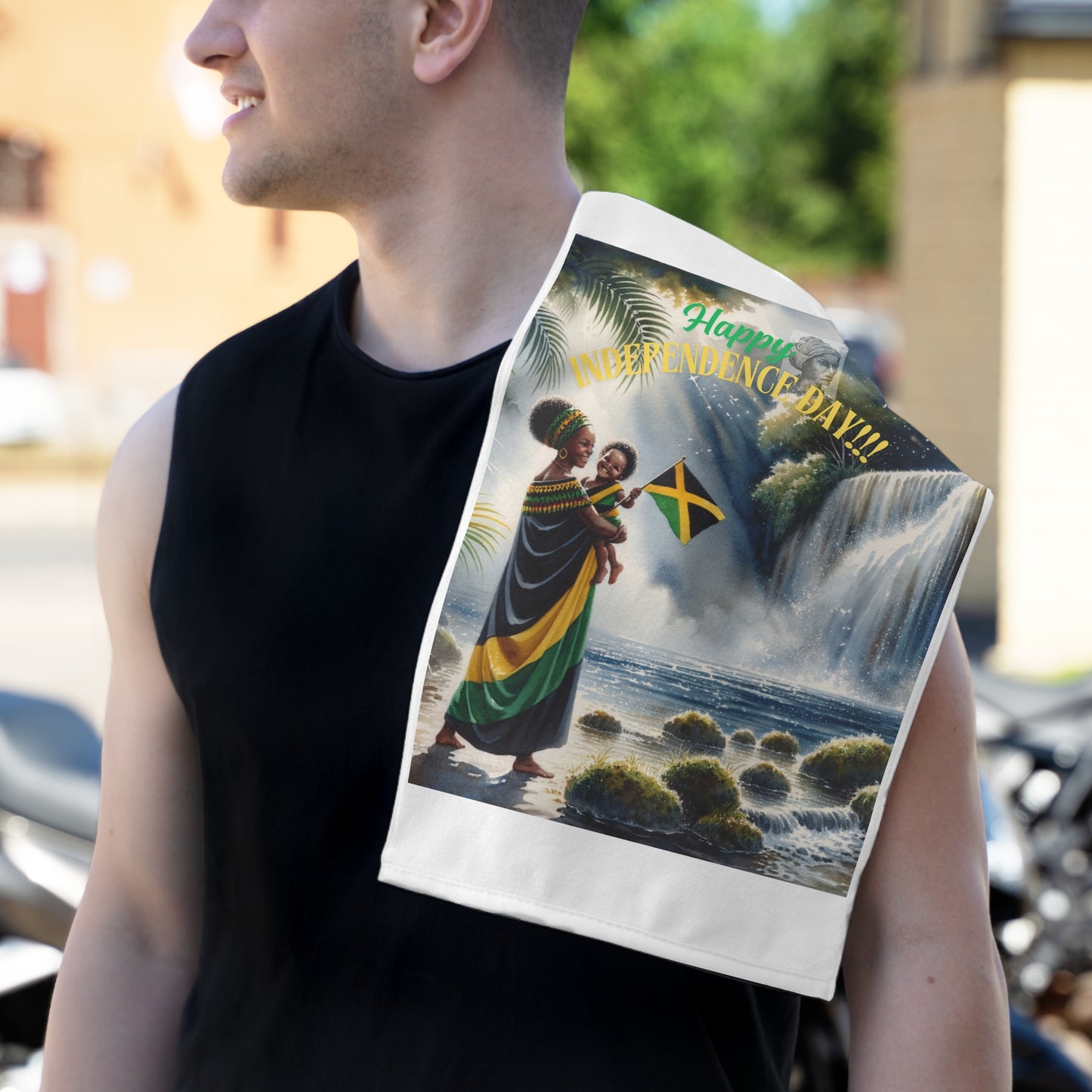 Rally Towel, "Jamaica Independence Day Vibes "